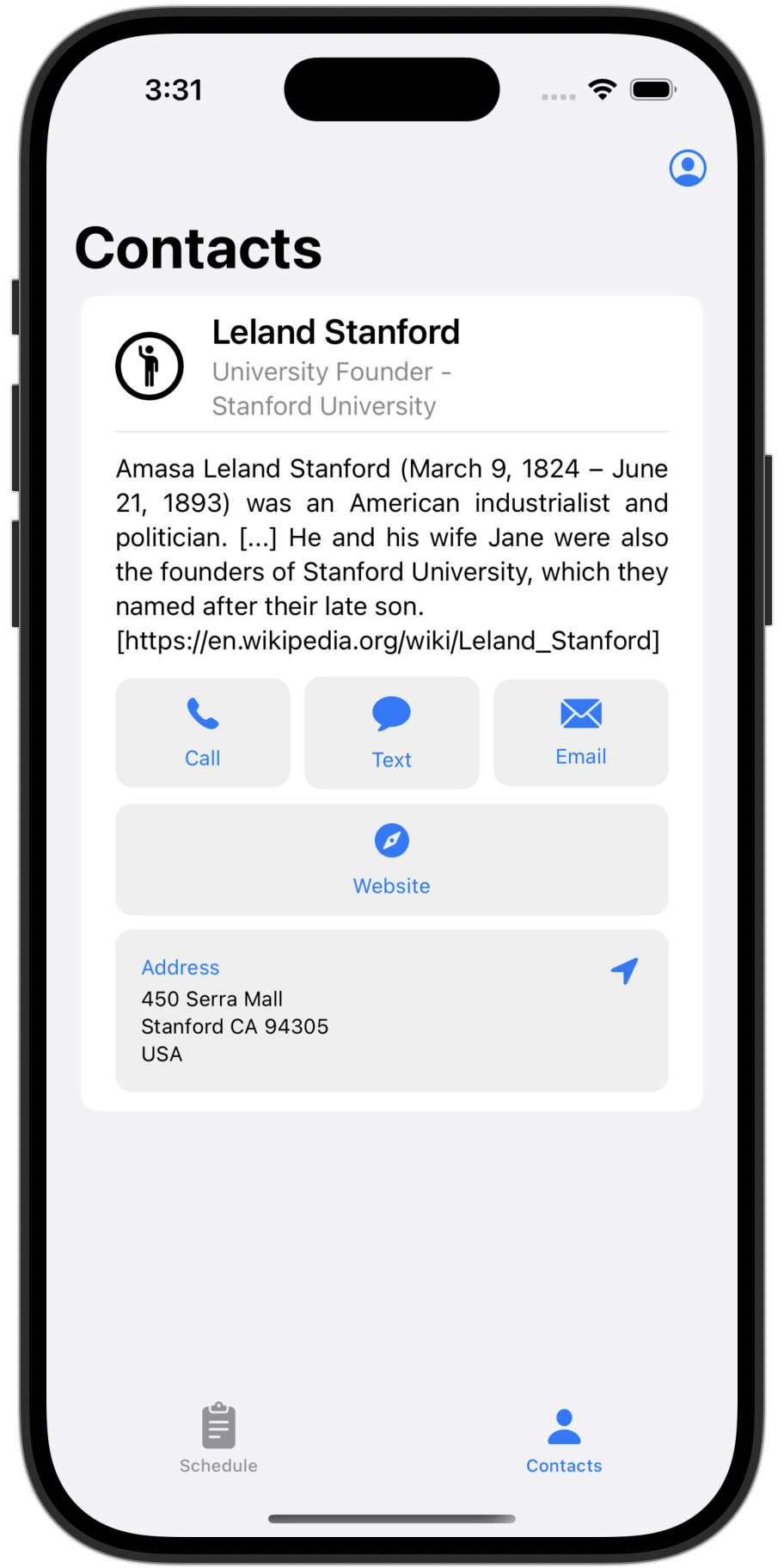 Contact Inormation Simple Documentation